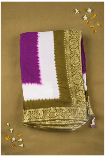 Olive Green Banarasi Gajji Silk Wedding & Party Wear Saree