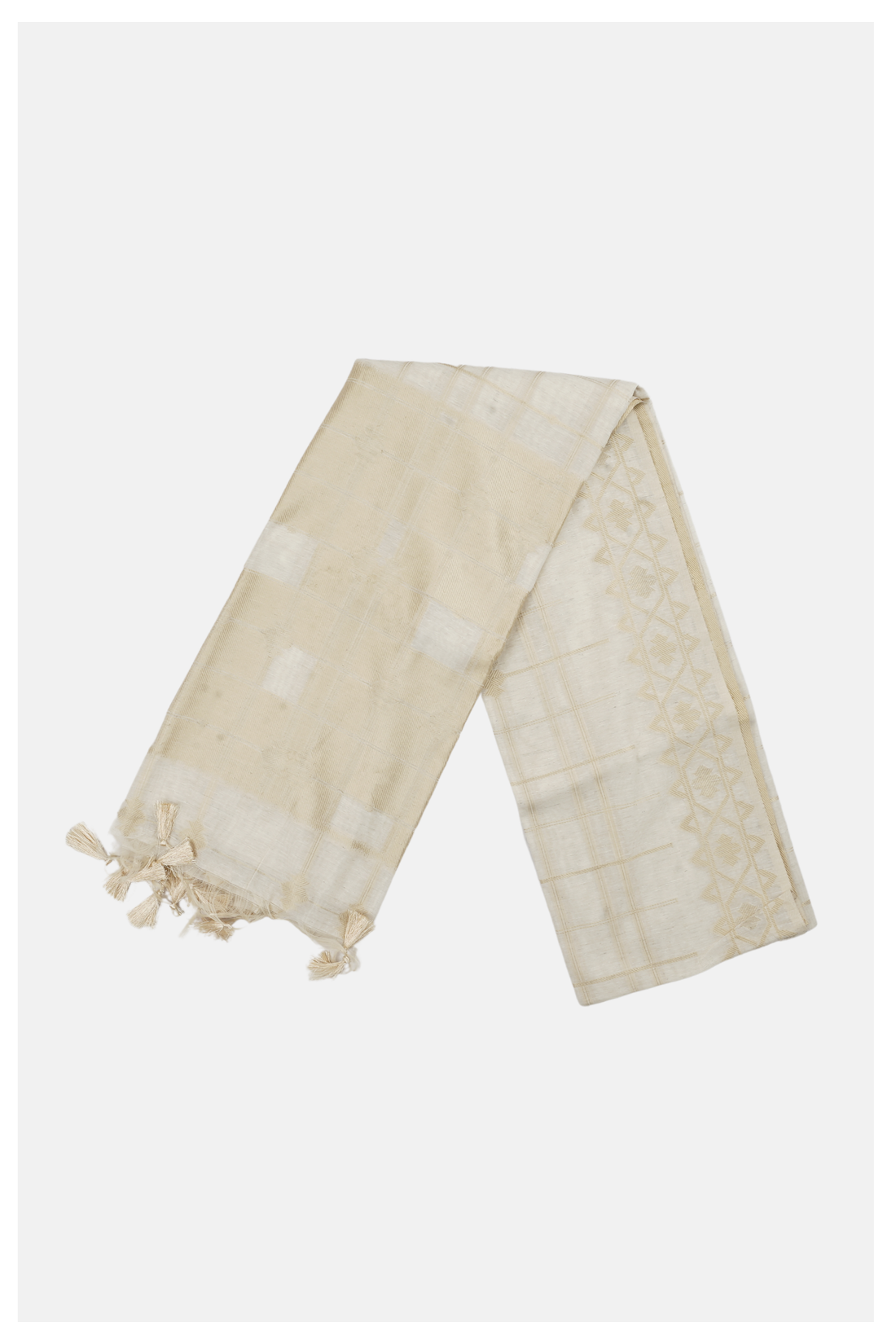 Ivory Cotton Wedding And Party Wear Saree