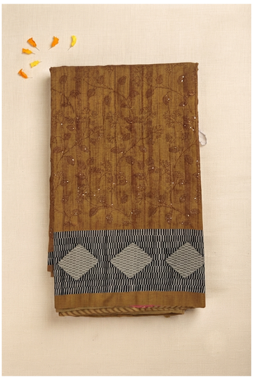 Golden Brown Banarasi Art Silk Wedding Saree