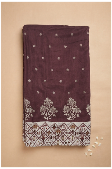Wine Banarasi Art Silk Wedding Saree