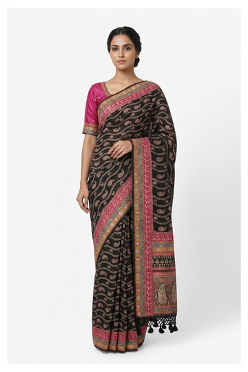 Black Banarasi Art Silk Wedding Party Wear Saree