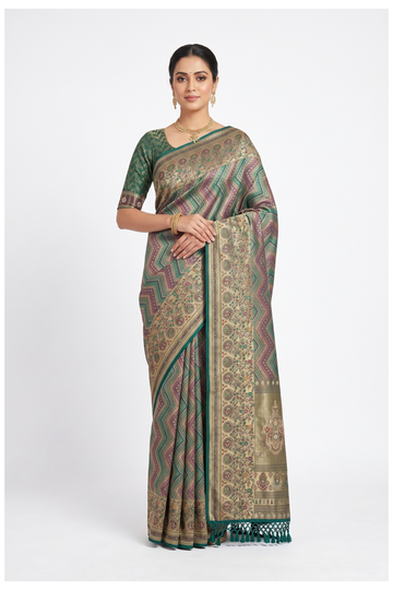 Teal South Silk Art Silk Wedding Wear