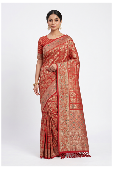 Copper Art Silk South Silk Wedding & Party Saree