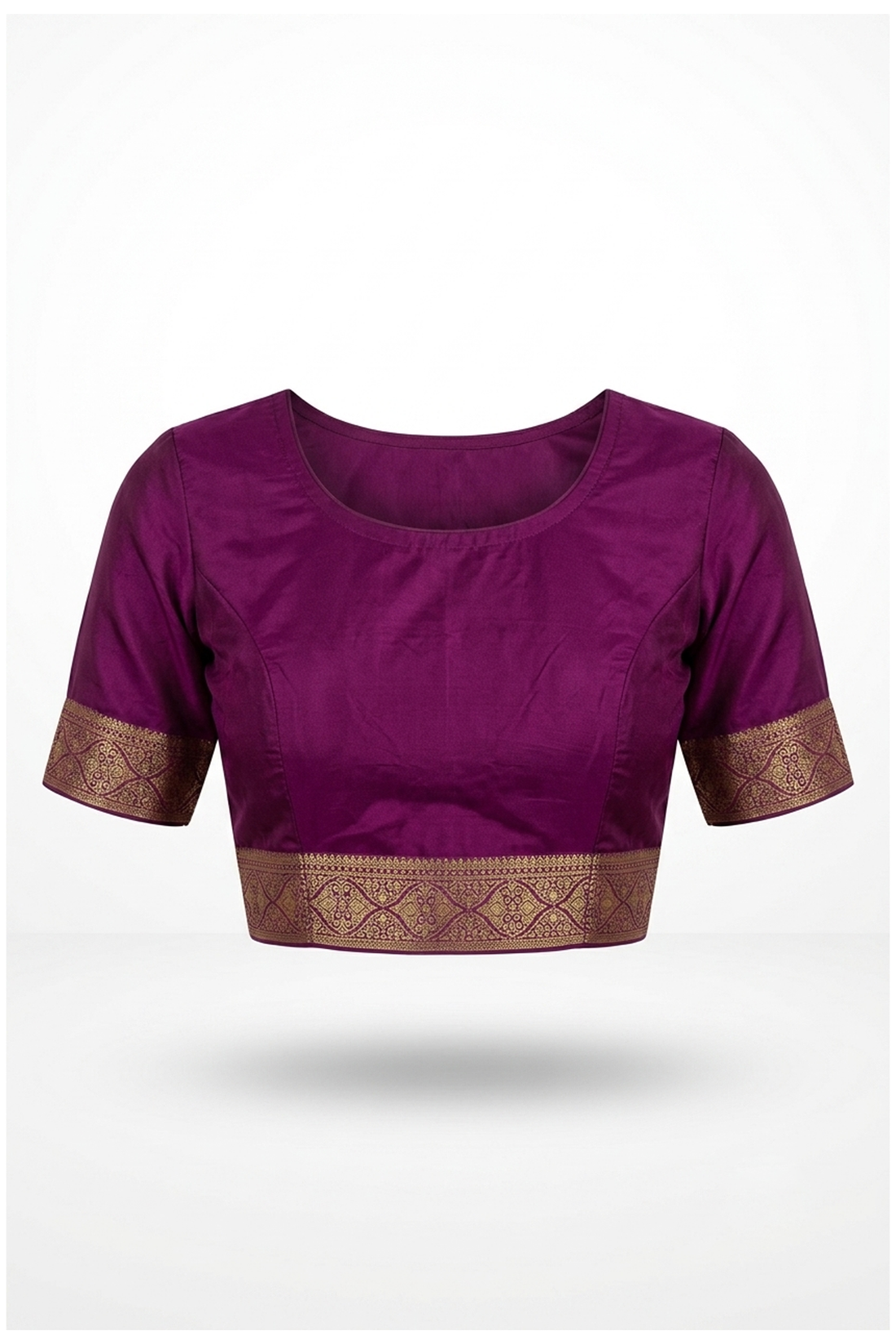Royal Plum Banarasi Pure Silk Saree With All Over Floral Zari Jaal & Paisley Pallu