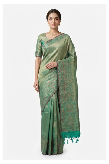 Sea Green South Silk Art Silk Wedding Saree