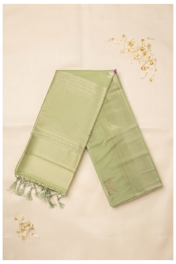 Sage Green Banarasi Art Silk Saree For Wedding & Party Wear