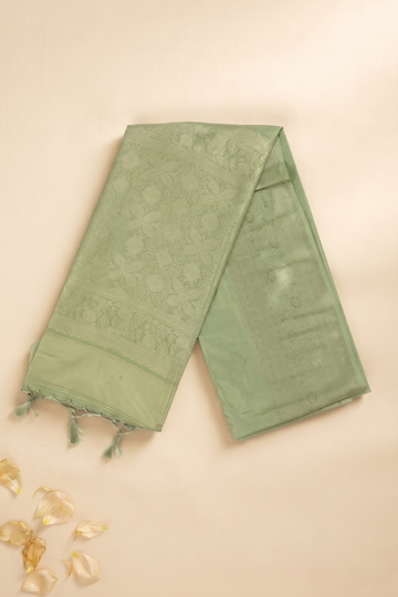 Pista Green Banarasi Art Silk Wedding Saree