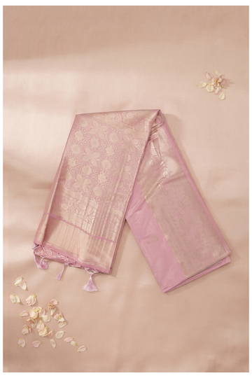 Rose Pink Banarasi Art Silk Saree For Wedding & Party Wear