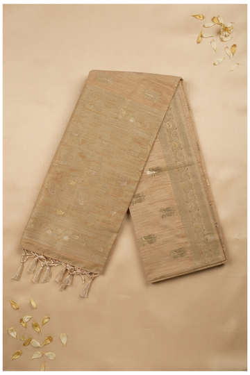 Champagne Banarasi Art Silk Wedding And Party Wear Saree