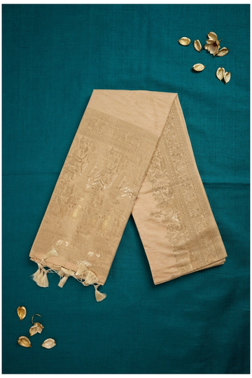 Champagne Banarasi Art Silk Wedding Saree