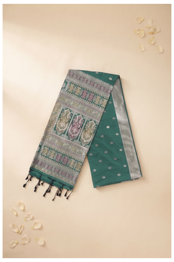 Bottle Green Banarasi Art Silk Wedding Saree
