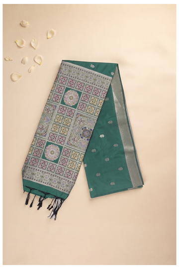 Bottle Green Banarasi Art Silk Wedding & Party Wear Saree
