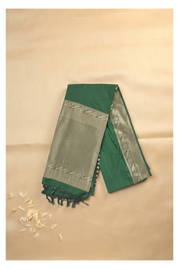 Bottle Green Banarasi Art Silk Wedding Party Saree