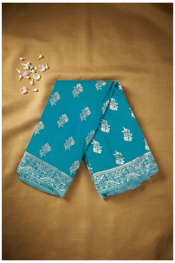 Teal Banarasi Art Silk Wedding & Party Wear Saree
