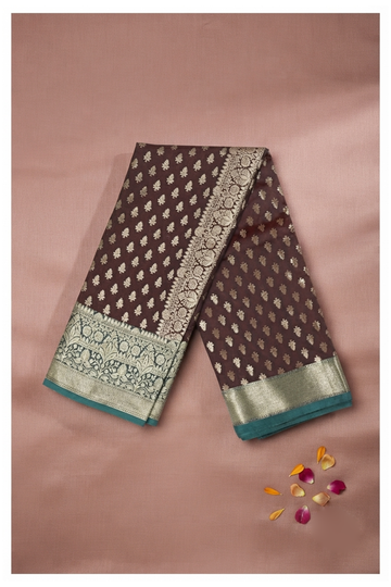 Wine Banarasi Art Silk Wedding Saree