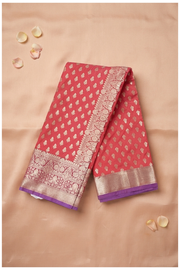 Deep Rose Banarasi Art Silk Wedding Saree