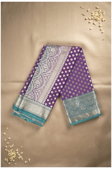 Wine Purple Banarasi Art Silk Wedding Saree
