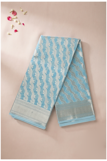 Sky Blue Banarasi Art Silk Wedding & Party Wear Saree