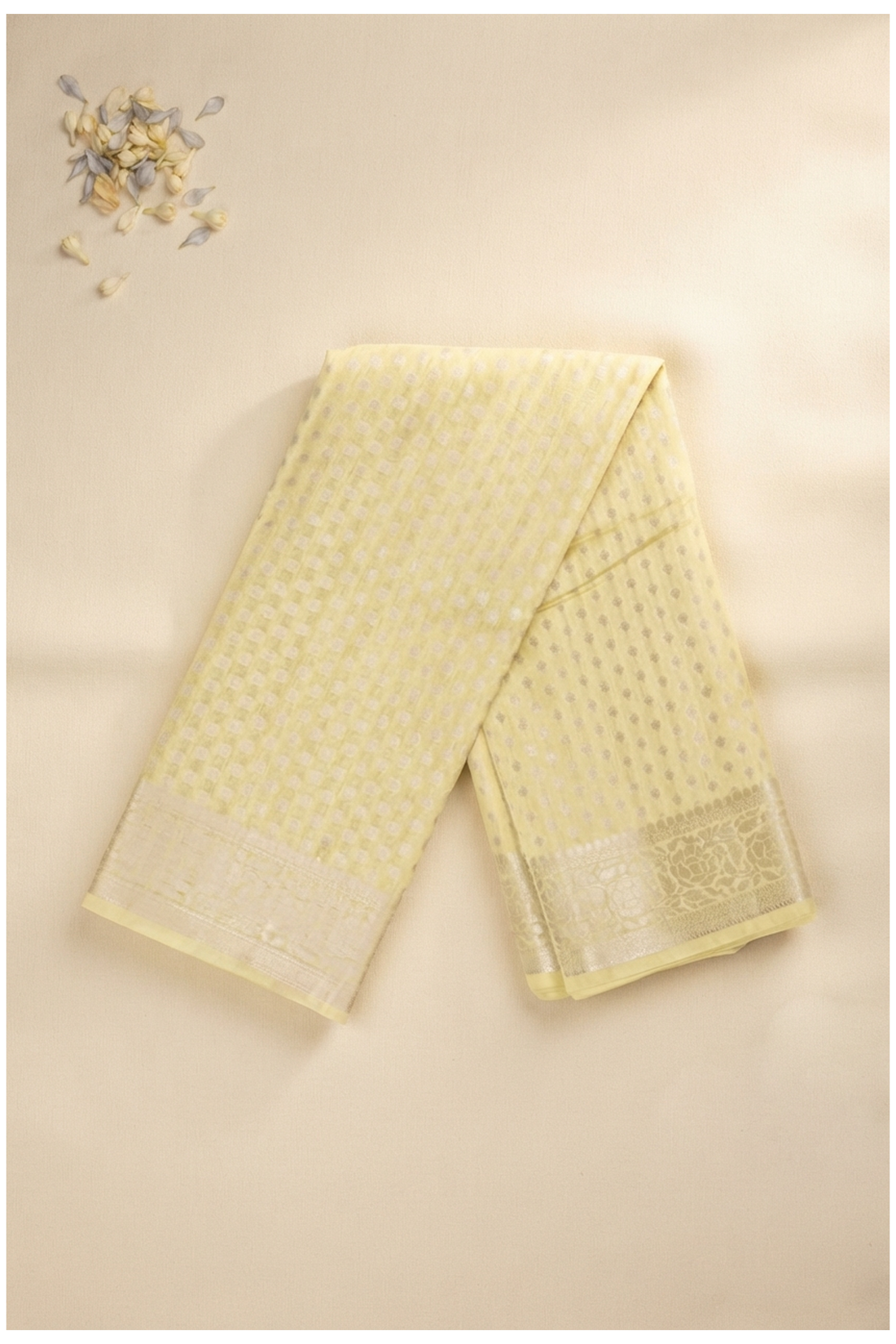 Pale Lime Green Banarasi Art Silk Wedding Saree