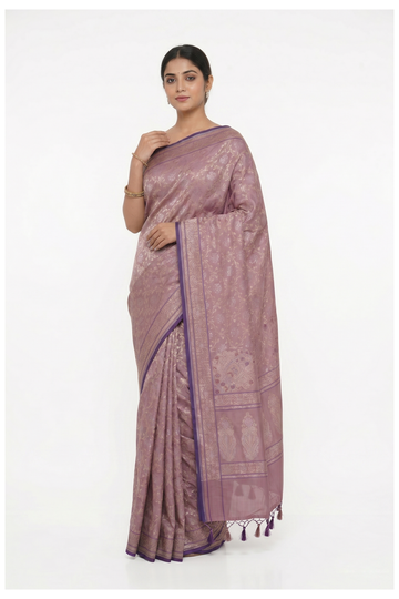 Mauve Banarasi Art Silk Wedding Saree