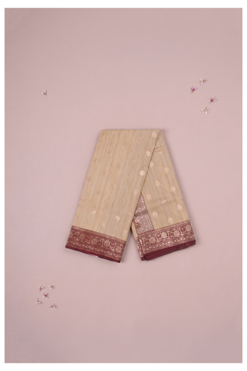 Champagne Banarasi Art Silk Wedding & Party Wear Saree