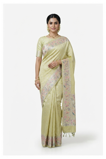 Pistachio Green South Silk Art Silk Wedding & Party Wear Saree