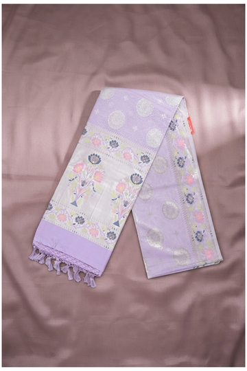 Lavender South Art Silk Wedding & Party Saree