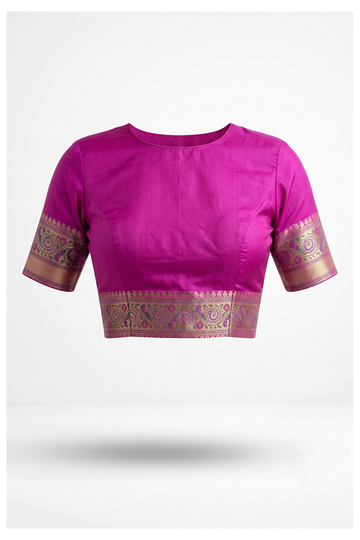 Magenta Pure Silk Banarasi Wedding Saree