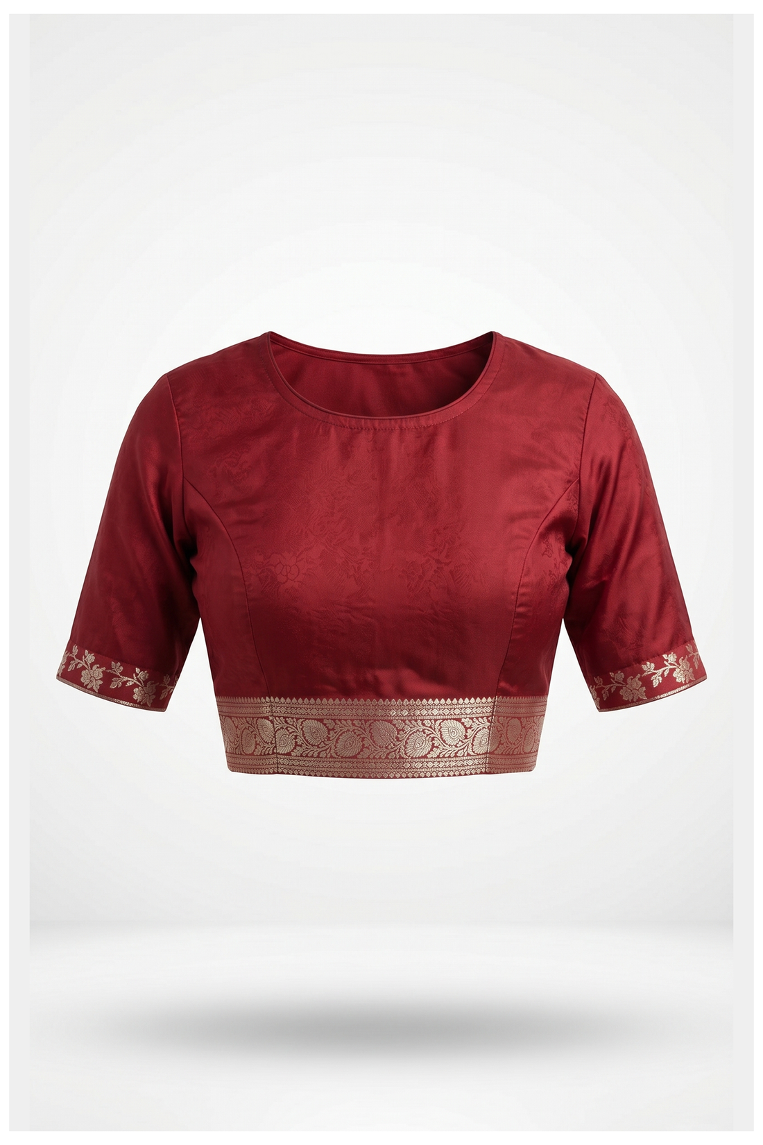 Maroon Banarasi Silk Saree With Jaal Weaving