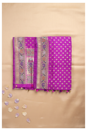 Rani Pink Banarasi Pure Silk Wedding Saree