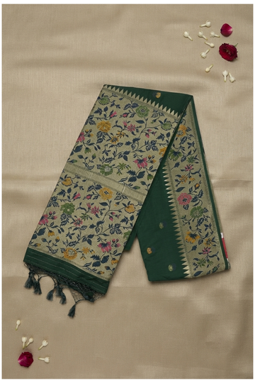 Bottle Green Banarasi Art Silk Wedding Saree