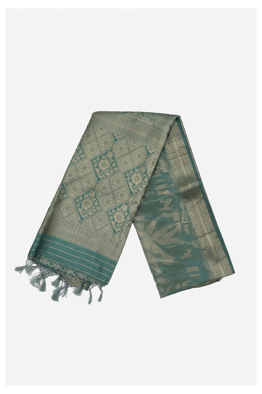 Teal Green Banarasi Art Silk Wedding Party Saree