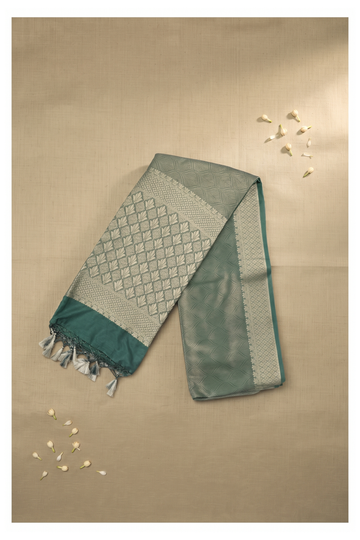 Olive Green Banarasi Art Silk Wedding Saree
