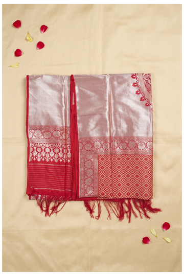 Champagne Banarasi Pure Silk Wedding Saree