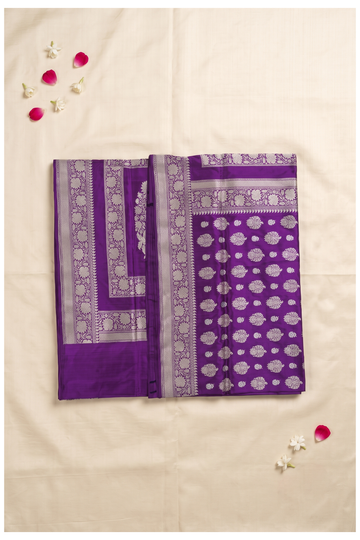 Amethyst Purple Banarasi Pure Silk Wedding Saree