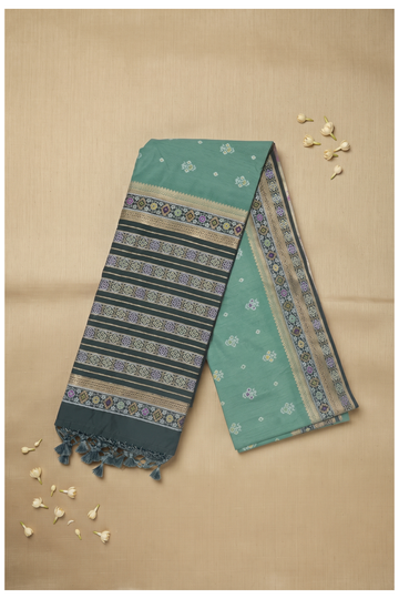 Seafoam Green Banarasi Art Silk Wedding Saree