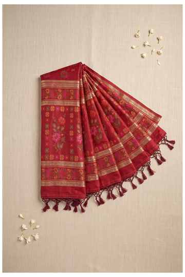 Maroon Banarasi Art Silk Wedding Saree