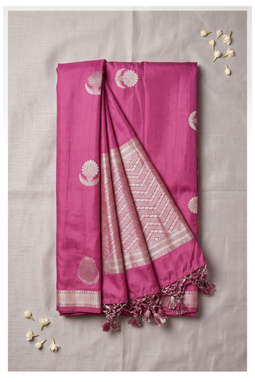 Magenta Banarasi Art Silk Wedding And Party Wear Saree