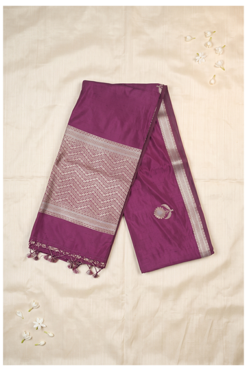 Wine Banarasi Art Silk Wedding Party Saree