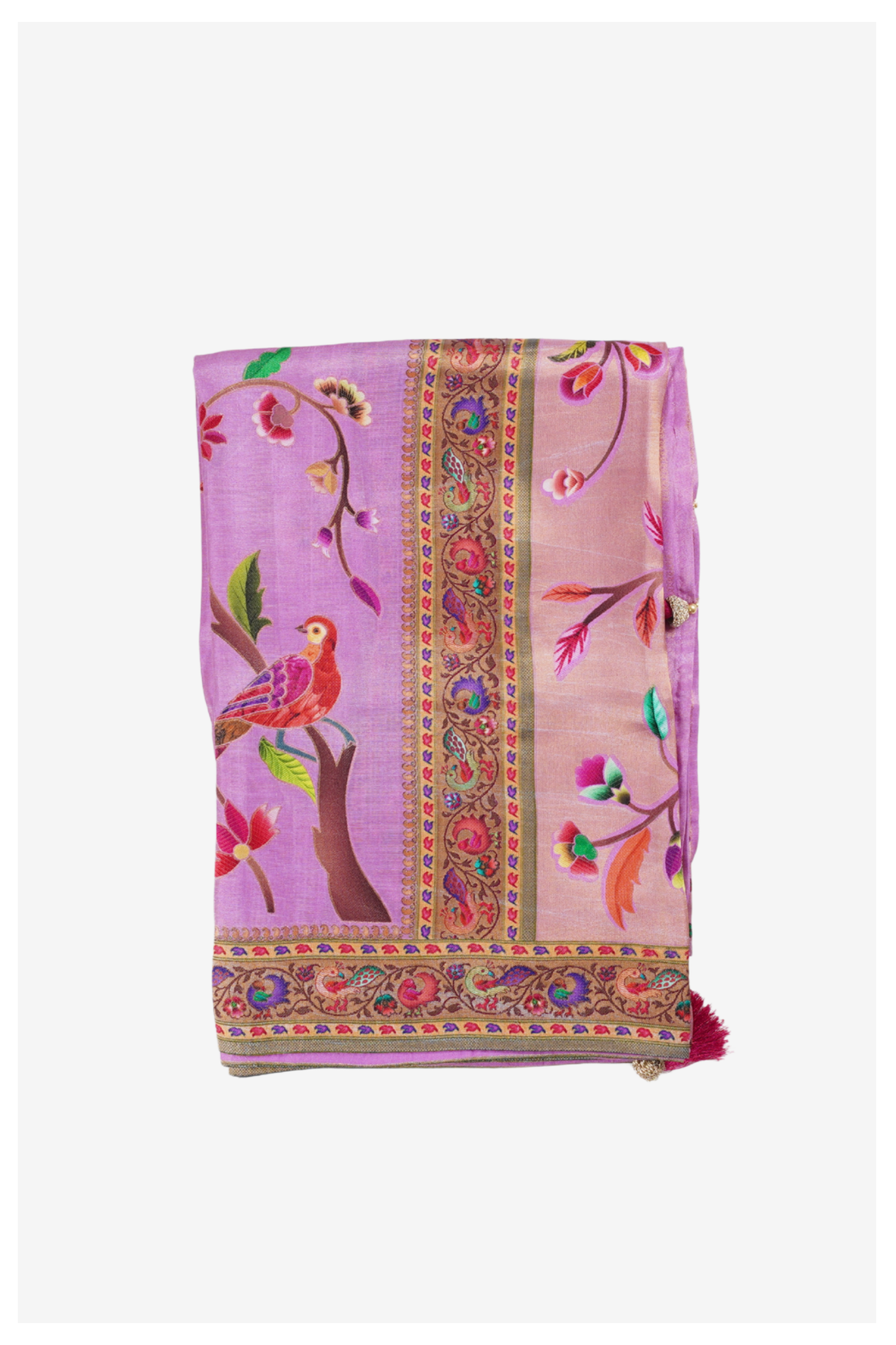 Lavender Banarasi Art Silk Wedding & Party Wear Saree
