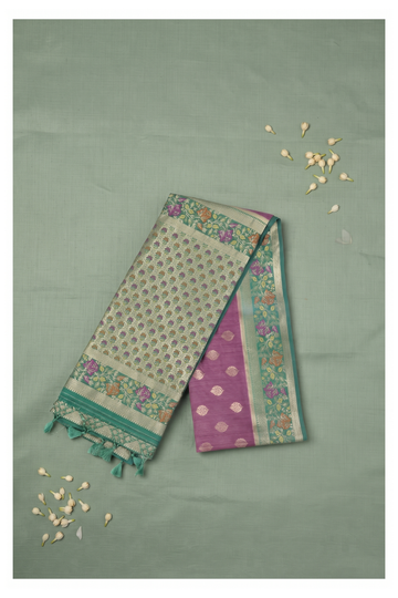 Plum Banarasi Art Silk Wedding Saree