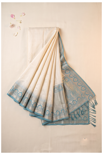 Teal Banarasi Art Silk Wedding Party Wear Saree