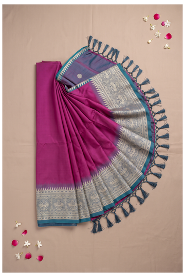 Magenta Banarasi Art Silk Wedding Party Wear Saree