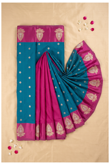 Teal Banarasi Art Silk Wedding Saree