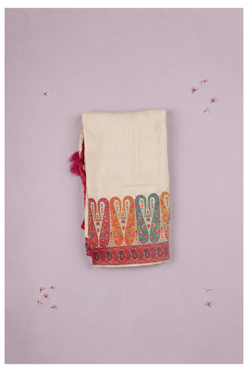 Ivory Banarasi Art Silk Wedding & Party Wear Saree