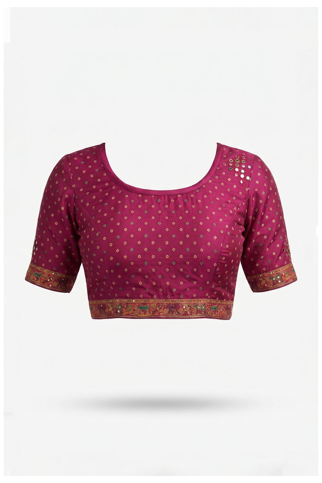 Wine Banarasi Silk Saree With Hand Work Weaving