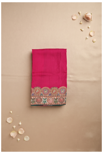 Rani Pink Paithani Art Silk Wedding Saree