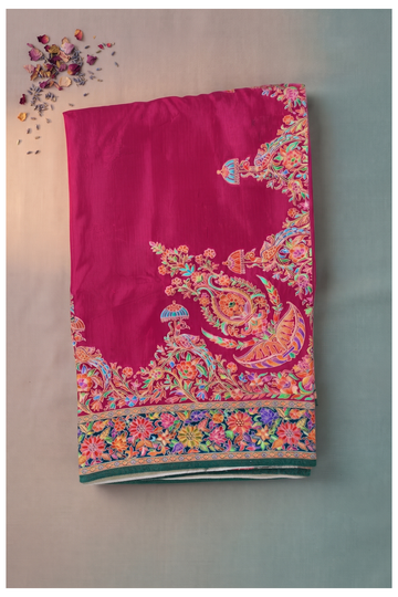 Magenta Banarasi Art Silk Wedding Saree