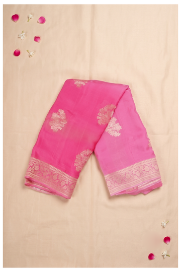 Rani Pink Banarasi Art Silk Wedding & Party Wear Saree