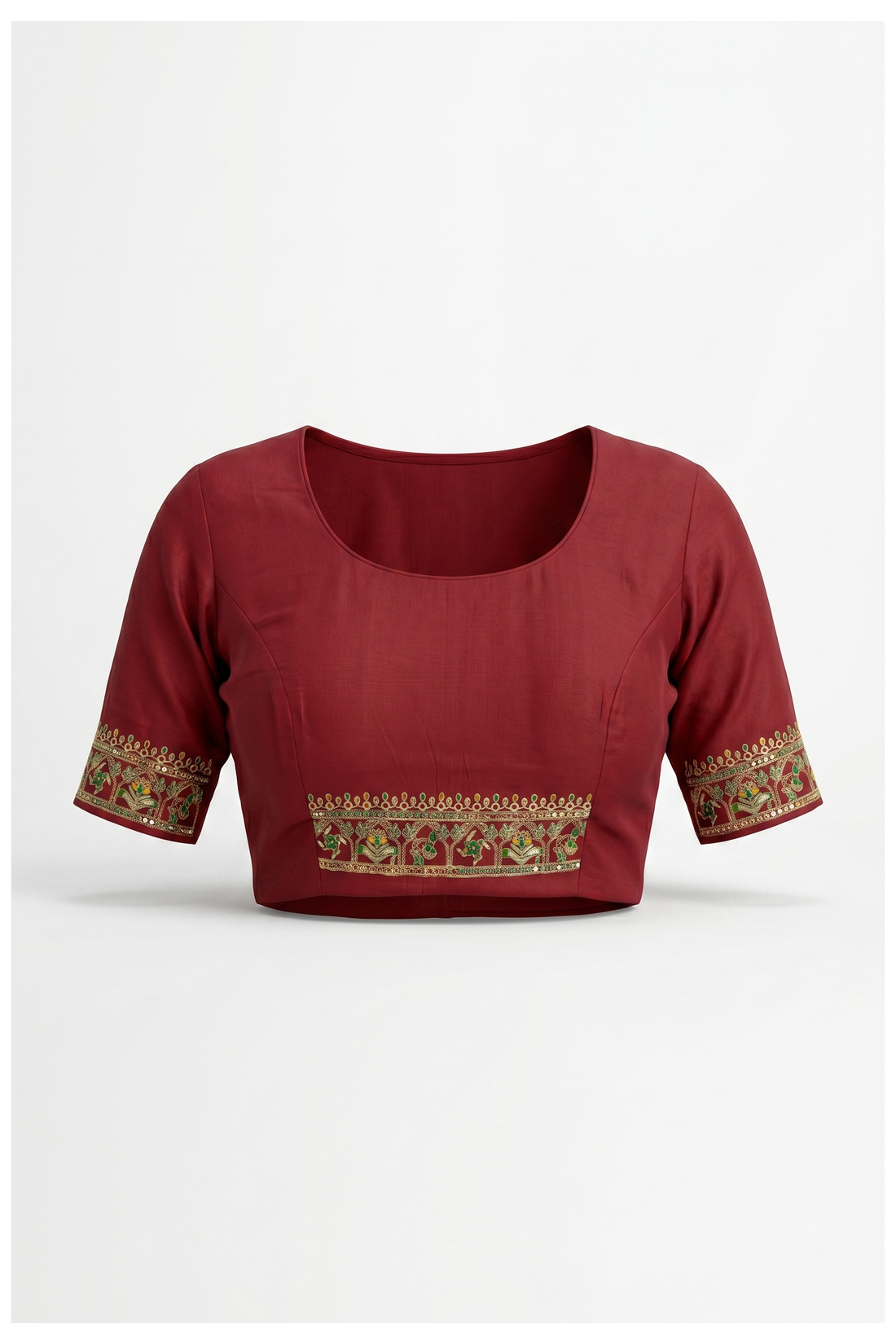 Maroon Gajji Silk Gharchola Wedding Saree